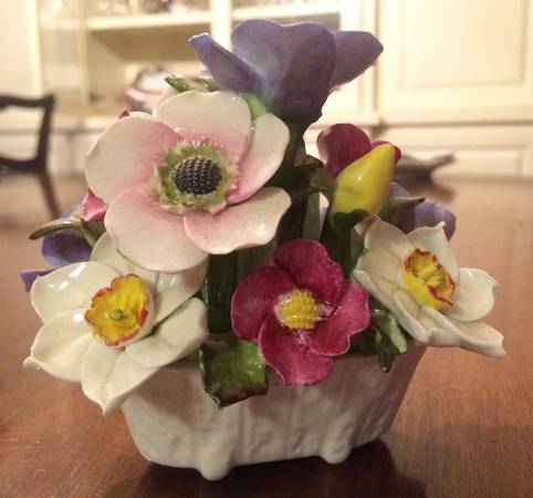 Floral Figurine Floral Basket - Boxed