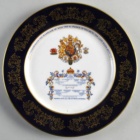 Aynsley Royalty Giftware Charles Iii & Diana Wedding Plate - No Box