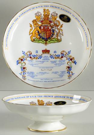Aynsley Royalty Giftware Andrew & Sarah Wedding Compote - No Box