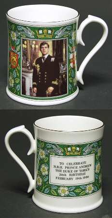 Aynsley Royalty Giftware Prince Andrew 30th Birthday Mug - No Box