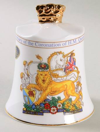 Aynsley Royalty Giftware Elizabeth Ii 40th Anniversary Bell - No Box