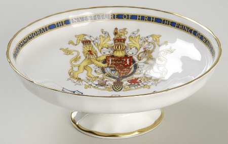 Aynsley Royalty Giftware Investiture Prince Of Wales Compote - No Box