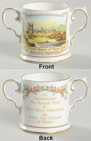 Aynsley Royalty Giftware Prince Henry Of Wales Birth Loving Cup - No Box