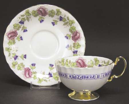 Aynsley Royalty Giftware Elizabeth Ii Coronation Cup & Sauc - No Box