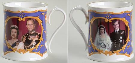 Aynsley Royalty Giftware Elizabeth Ii & Philip 50th Wedding Mug - No Box