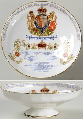 Aynsley Royalty Giftware Queen Mother 95th Birthday Compote - No Box