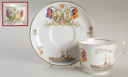 Aynsley Royalty Giftware George V & Mary Coronation Cup & Saucer - No Box