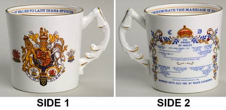 Aynsley Royalty Giftware Charles Iii & Diana Wedding Mug - No Box