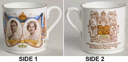 Aynsley Royalty Giftware George Vi & Eliz Visit To Canada/Usa Mug - No Box 60