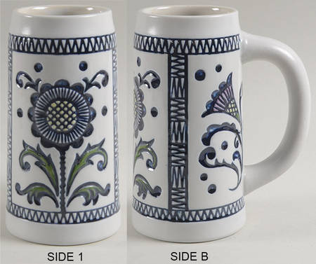 Anheuser Busch Specialty Steins Blue Delft-Sunflower(Colored) - No Box