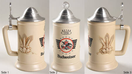 Anheuser Busch Specialty Steins 1936 Budweiser Logo - Boxed