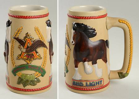 Anheuser Busch Specialty Steins Bud Light Baron-Clydales Horse - No Box