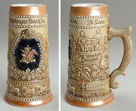 Anheuser Busch Specialty Steins A & Eagle-World's Renowned - No Box