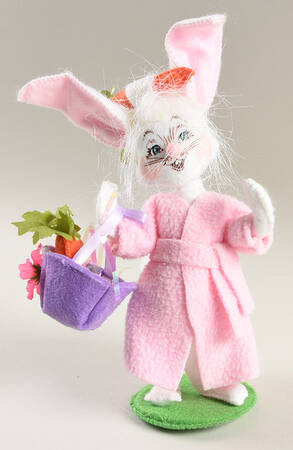 Analee Easter Dolls Easter Morning Bunny In Robe & Curlers - No Box