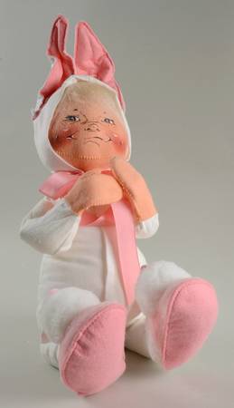 Analee Easter Dolls Bunny Kid With Slippers - No Box