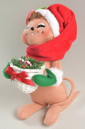 Christmas Mice Corduroy Greenery Mouse - No Box