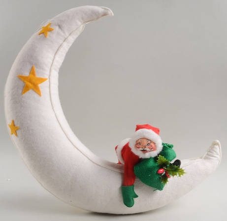 Santa and Mrs Santa Santa On Moon With Yellow Star - No Box
