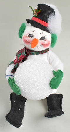 Annalee Christmas Doll Making Friends Snowman Holding Snowball - No Box