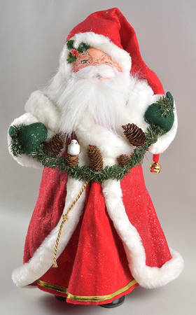 Santa and Mrs Santa Classic Santa With Garland And Dove - No Box