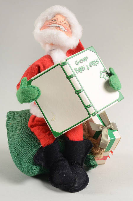 Santa and Mrs Santa Santa With Gift List & Toy Bag - No Box