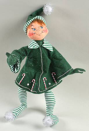 Elves & Gnomes Green Candycane Elf - No Box