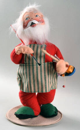 Santa and Mrs Santa Workshop Santa Painting Sailboat - No Box