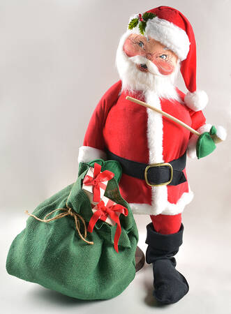 Santa and Mrs Santa Velour Santa - No Box