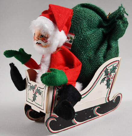 Santa and Mrs Santa Santa In Sleigh With Toy Sack - No Box