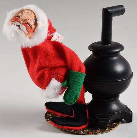 Santa and Mrs Santa Santa With A Pot Belly Stove - No Box