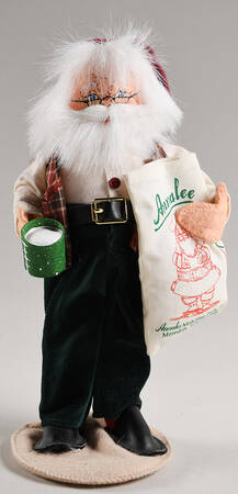 Santa and Mrs Santa Santa With Cup And Flour Cracker Barrel - No Box