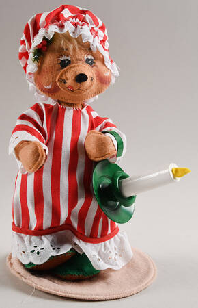 Annalee Christmas Doll Mrs Nightshirt Bear With Candle - No Box
