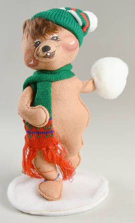 Annalee Christmas Doll Bear With Snowball - No Box