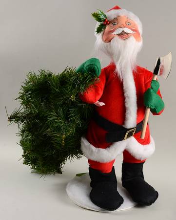 Santa and Mrs Santa Santa With Tree & Axe - No Box