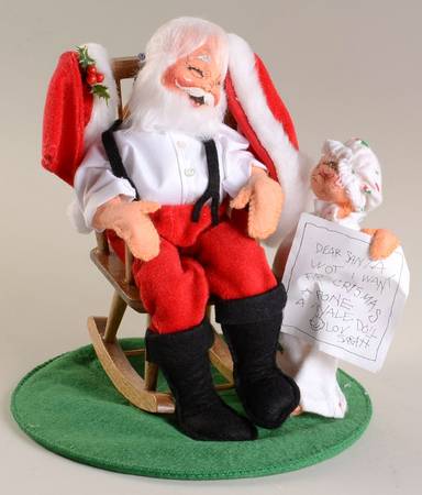 Santa and Mrs Santa Santa In Rocking Chair And Child - No Box