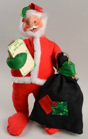 Santa and Mrs Santa Santa With Gift List & Toys - No Box