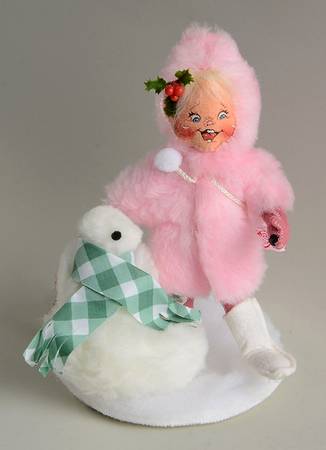 People Christmas Girl Building Snowman - No Box