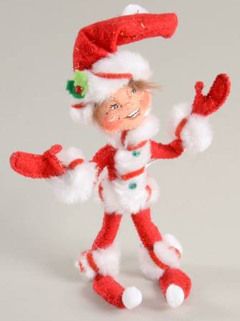 Elves & Gnomes Red Peppermint Twist Elf - No Box