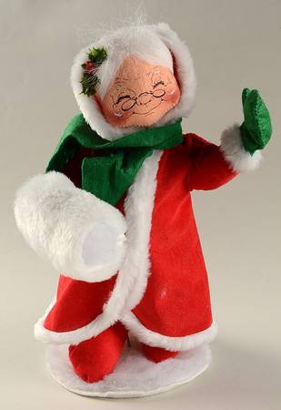 Santa and Mrs Santa Mrs Velour Santa With Muff - No Box