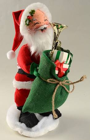 Santa and Mrs Santa Velour Santa With Toy Bag - No Box