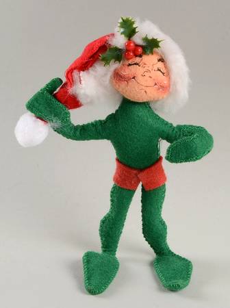 Elves & Gnomes Green Elf With Santa Hat - No Box