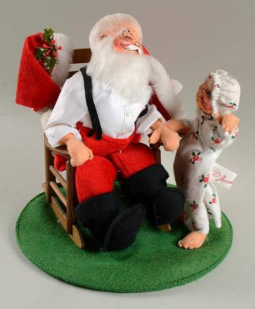 Santa and Mrs Santa Santa In Rocking Chair And Child - No Box