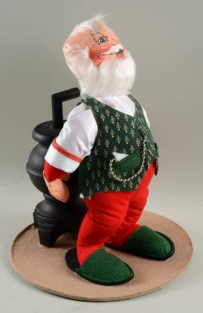 Santa and Mrs Santa Santa With Pot Belly Stove - No Box