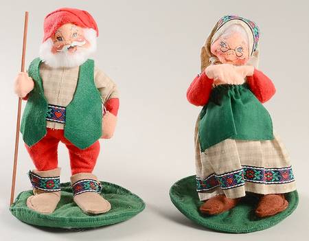 Santa and Mrs Santa Mr & Mrs Old World Santa  - No Box