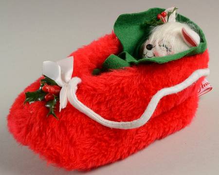 Christmas Mice Mouse In Red Slipper - No Box