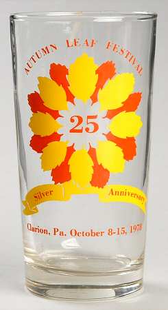 Autumn Leaf Festival Glass Silver Anniversary - No Box