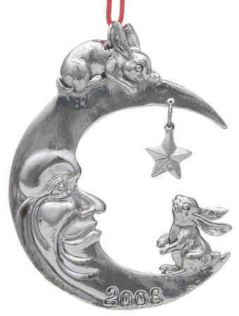 Bunny Ornament Cresent Moon - Boxed