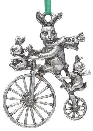 Bunny Ornament Bunny Biking - Boxed