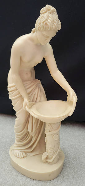 A Santini Sculptures Statue With Podium Basin - No Box