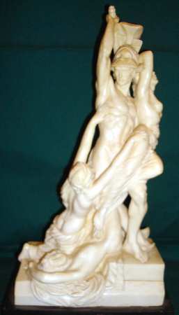 A Santini Sculptures Soldier W/ Nude Ladies - No Box