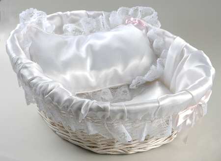 So Truly Real White Satin Bassinet - Boxed